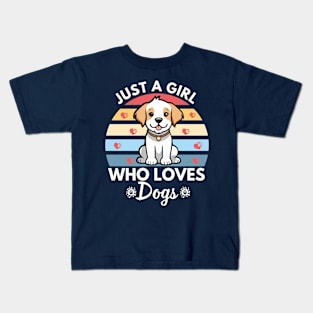 Just a Girl Who Loves Dogs Kids T-Shirt